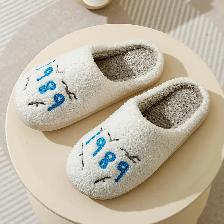 1989 Taylor's Women's Slippers Fuzzy Comfy Flat Taylor Swift Version Swifties Slides Gift for Her