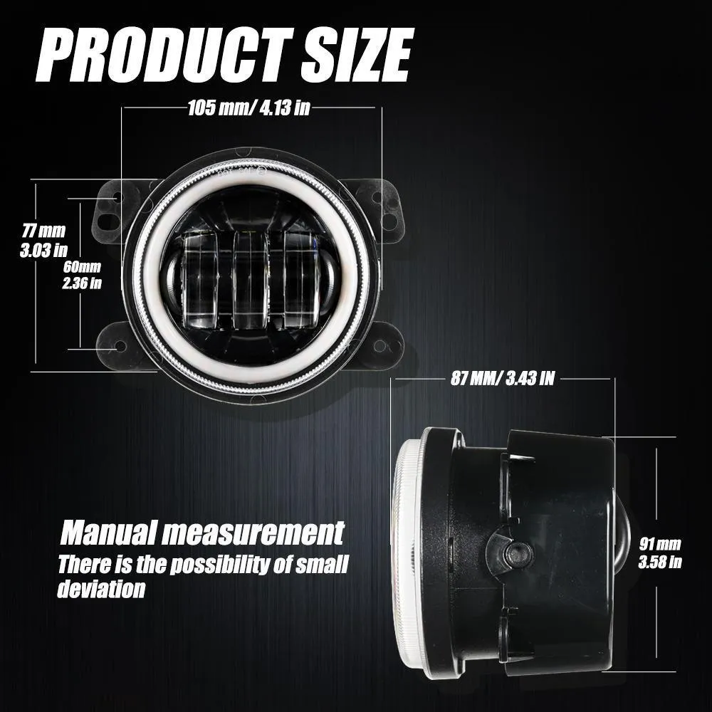 7'' LED Headlight Replacement   4'' LED Fog Light   LED Smoke Tail Light   Front Turn Signal & Fender Flares Side Marker Light for Jeep Wrangler JK