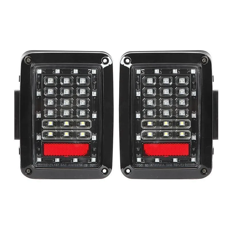 7'' LED Headlight Replacement   4'' LED Fog Light   LED Smoke Tail Light   Front Turn Signal & Fender Flares Side Marker Light for Jeep Wrangler JK