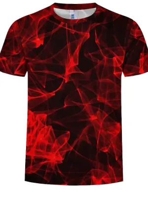 Abstract Red Graphic Men's Tee: Casual Style with Designer Flair
