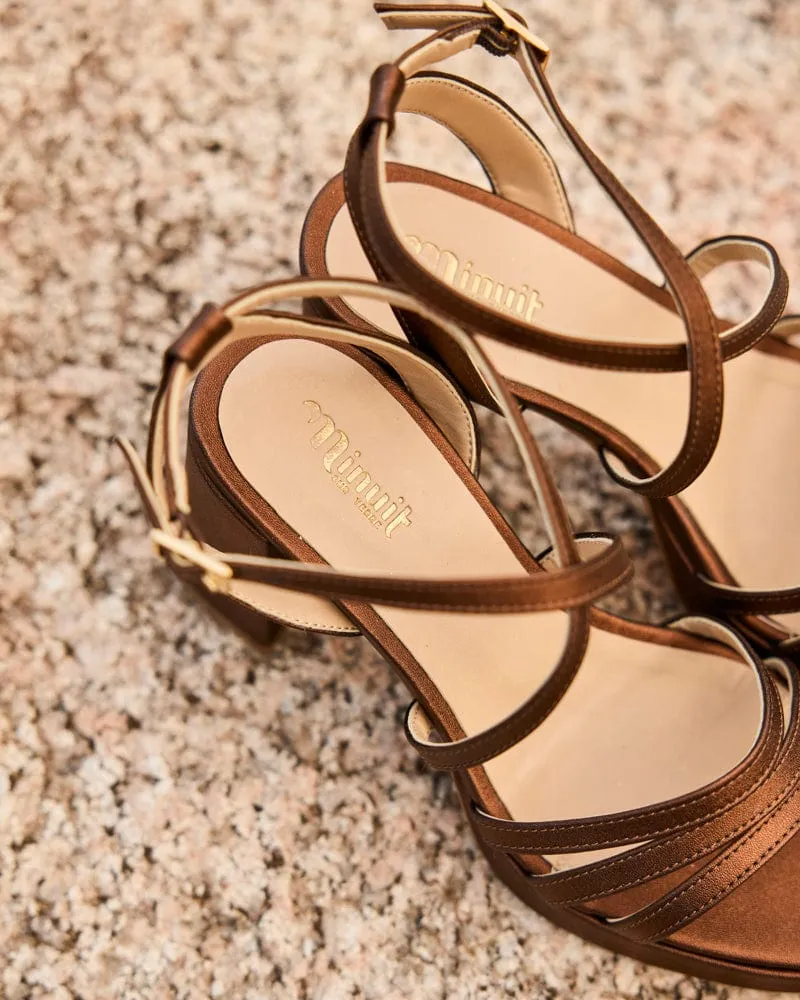 Bavella Recycled Vegan Platform Sandals | Bronze