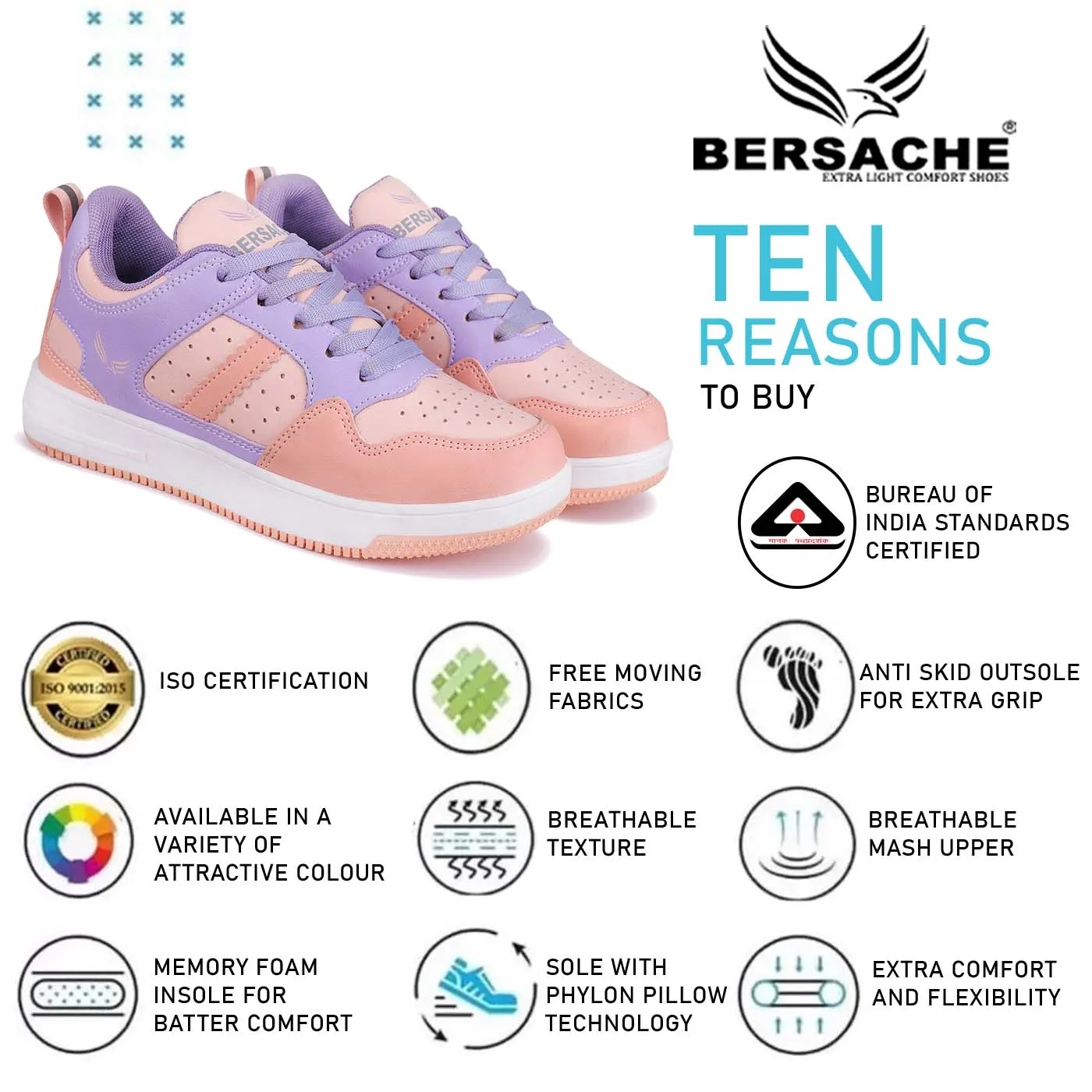 Bersache Premium Sports ,Gym, Trending Stylish Running shoes for Women (9135-Blue)