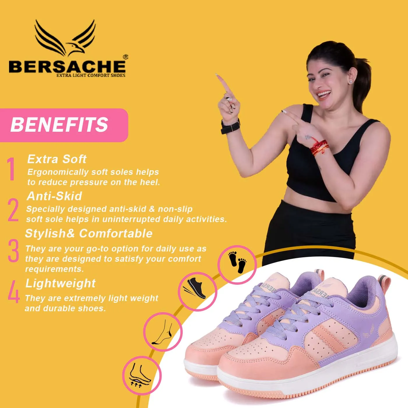 Bersache Premium Sports ,Gym, Trending Stylish Running shoes for Women (9135-Blue)