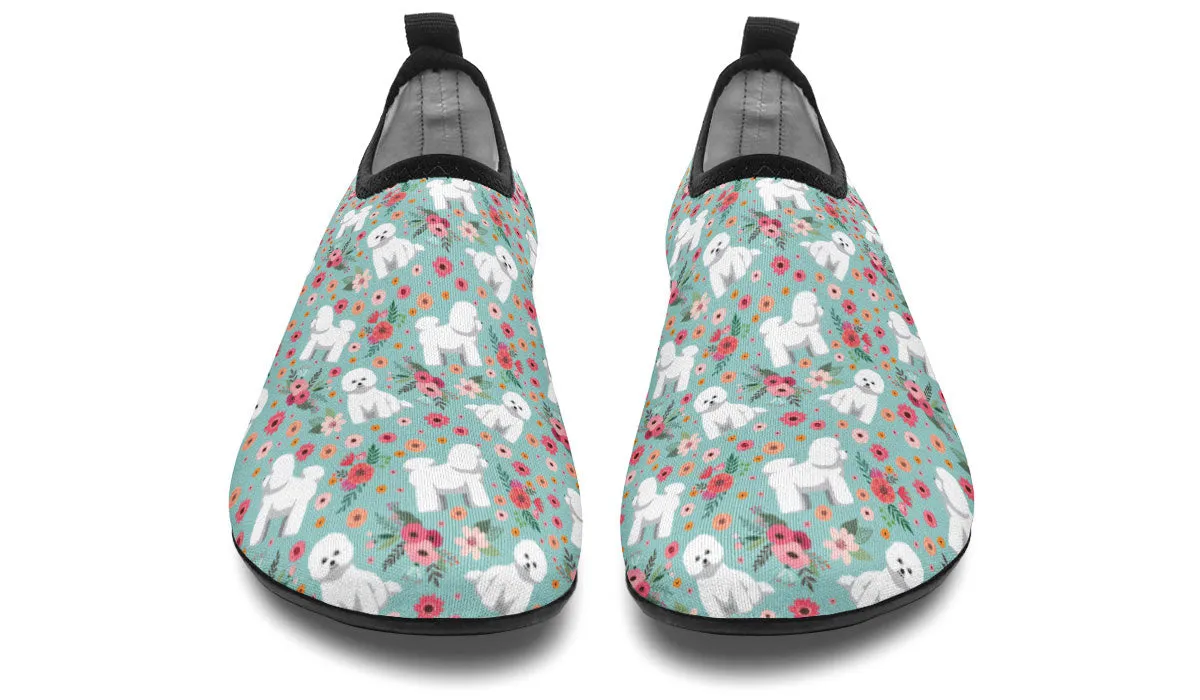 Bichon Frise Flower Aqua Barefoot Shoes