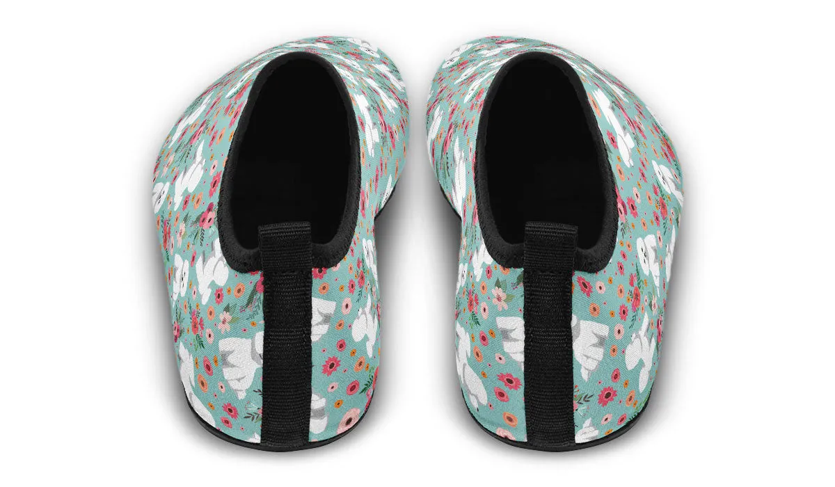 Bichon Frise Flower Aqua Barefoot Shoes