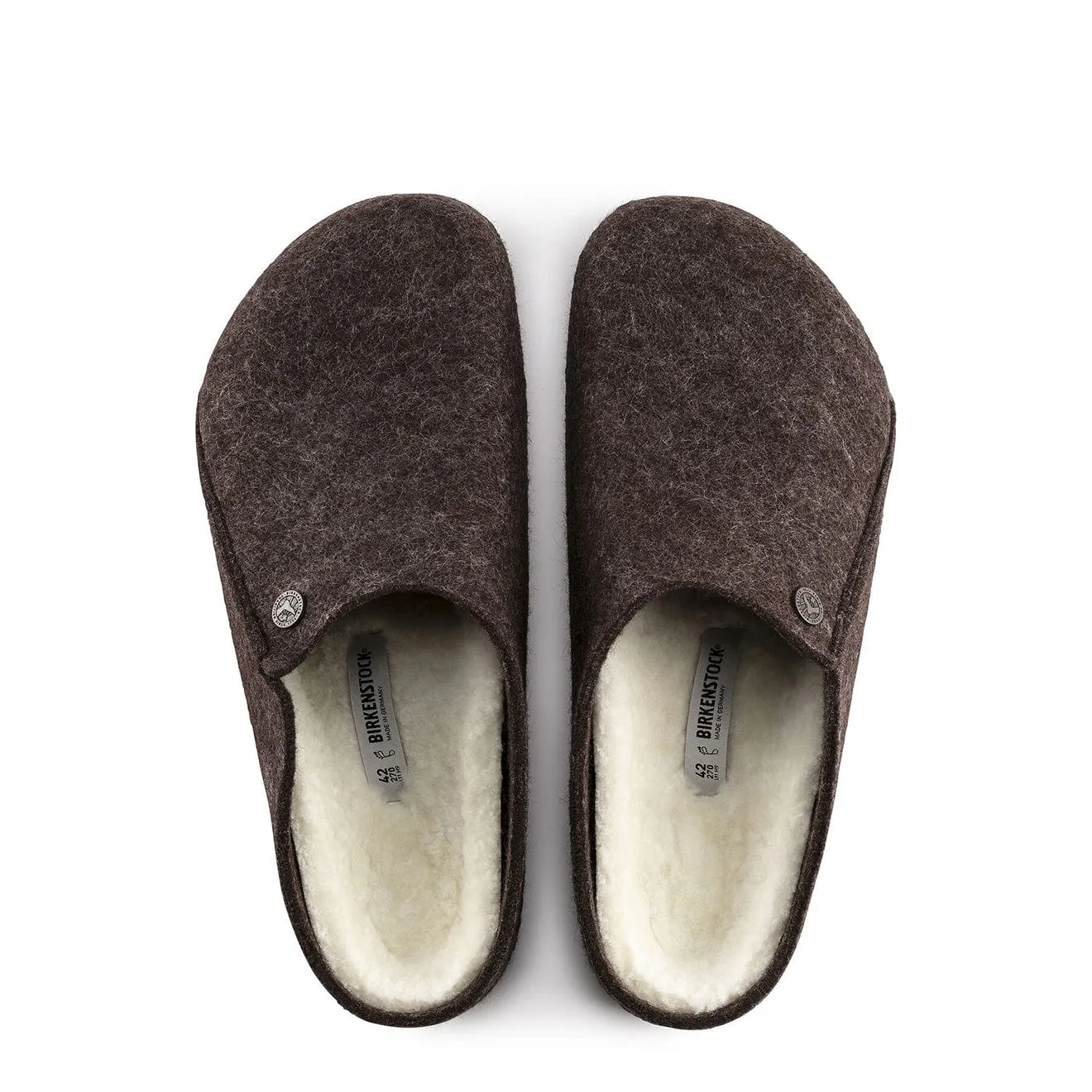 Birkenstock Womens Zermatt Shearling Narrow Slipper Mocha