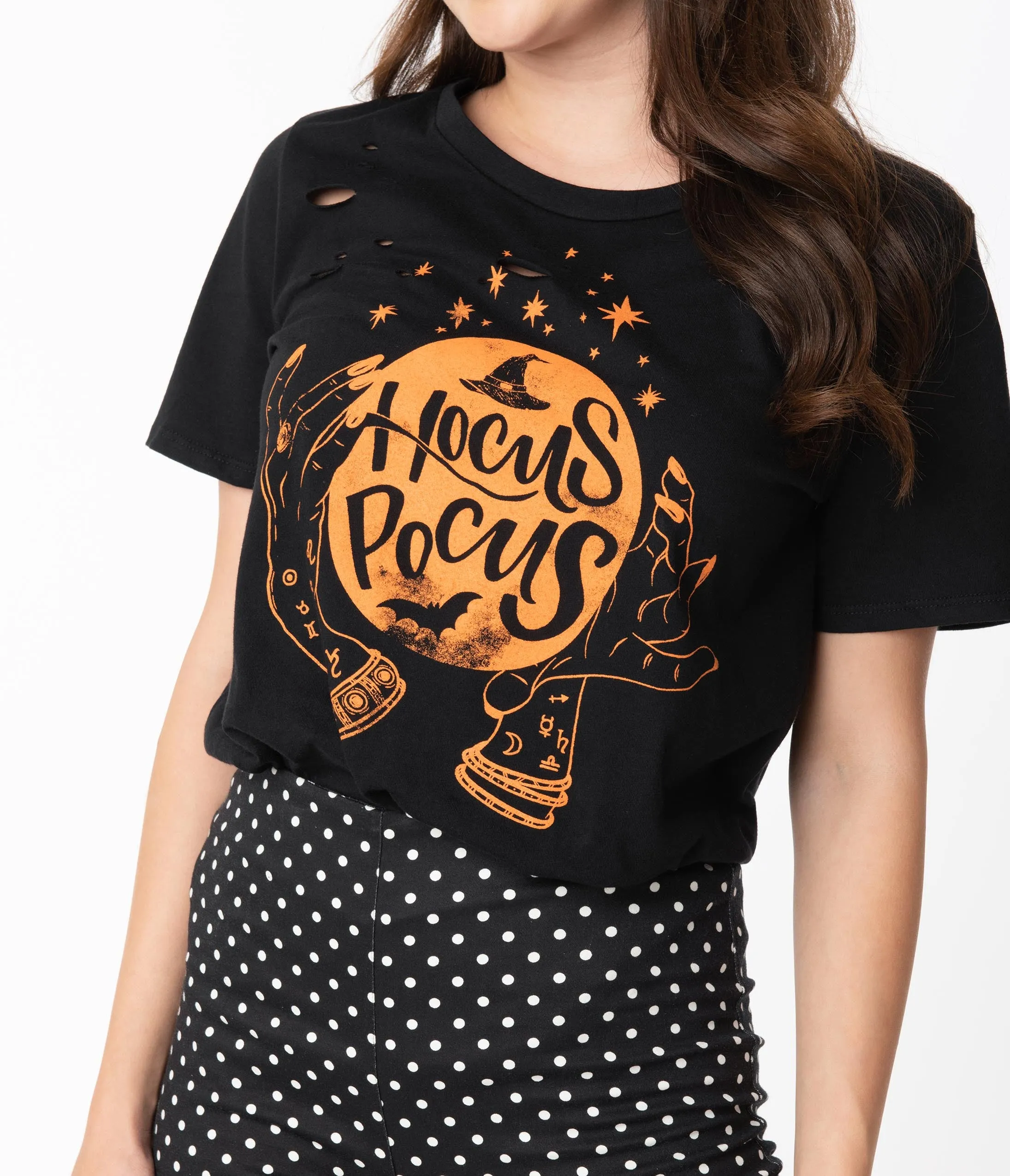 Black & Orange Hocus Pocus Distressed Tee