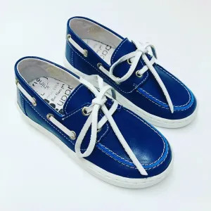 BoBell Boys Blue Leather Deck Shoes