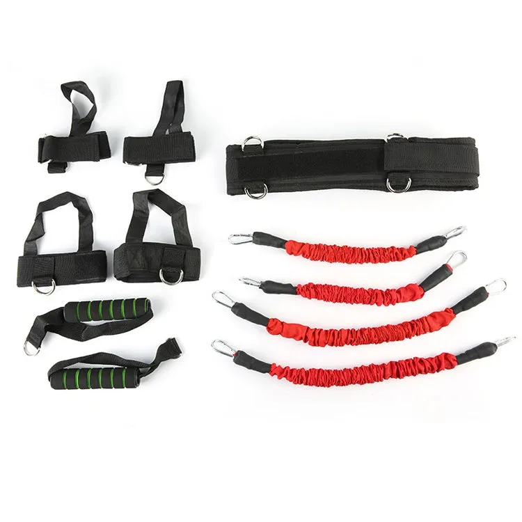Bounce Trainer Fitness Resistance Band Boxing Suit Latex Tube Tension Rope Leg Waist Trainer, Weight: 140 Pounds(Red)