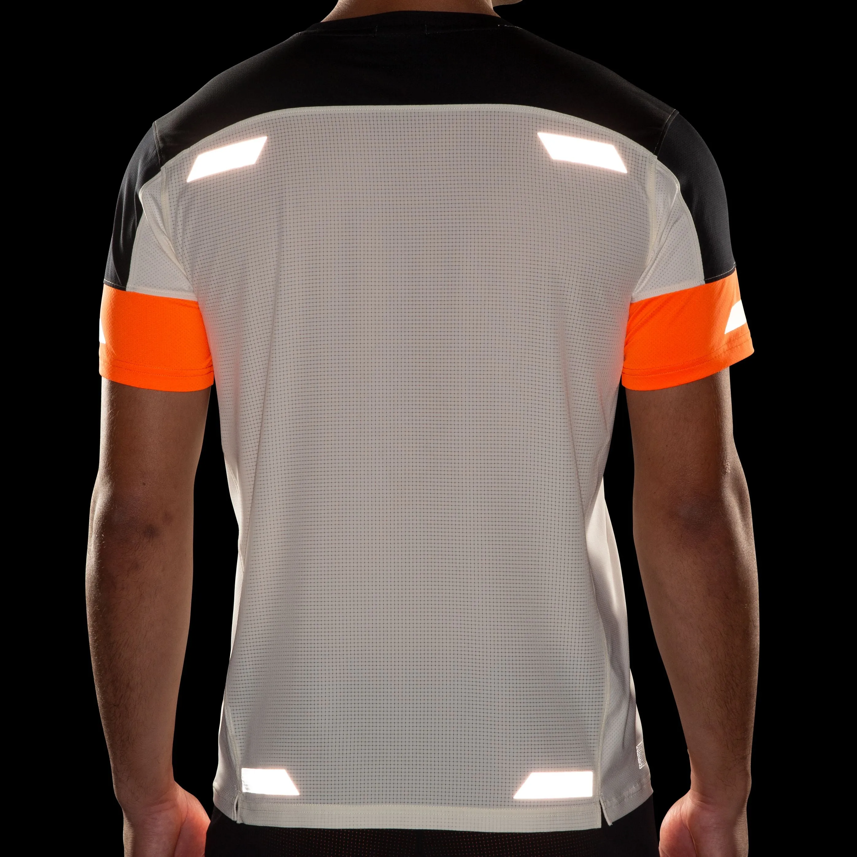Brooks | Run Visible Short Sleeve 2.0 | Men's | Ecru/Fluoro Flash/Black