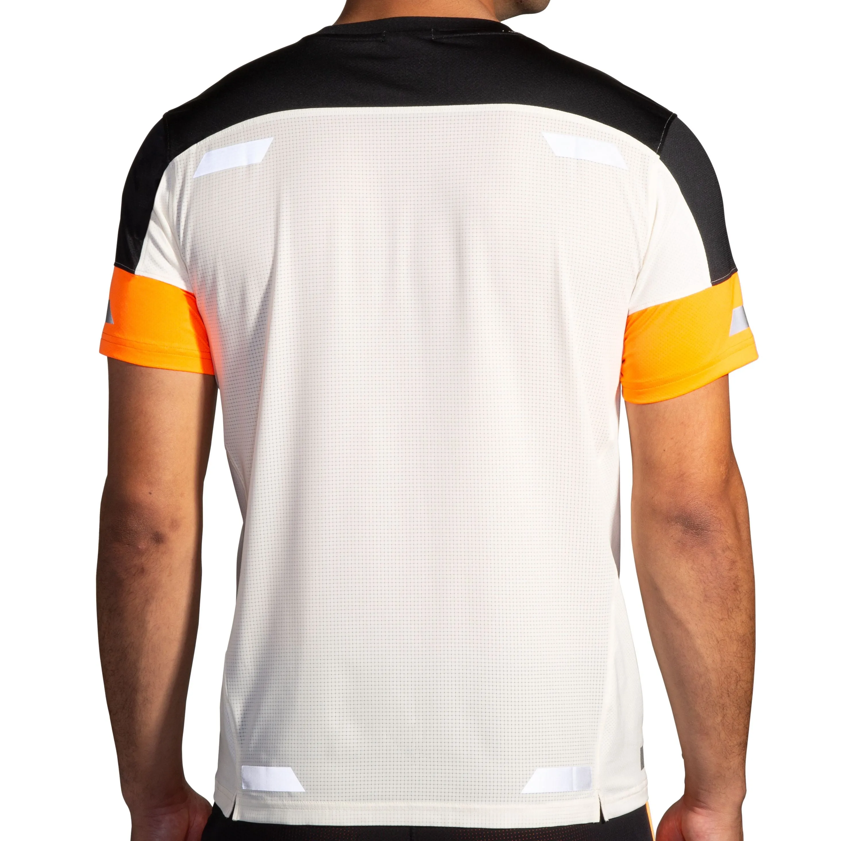 Brooks | Run Visible Short Sleeve 2.0 | Men's | Ecru/Fluoro Flash/Black