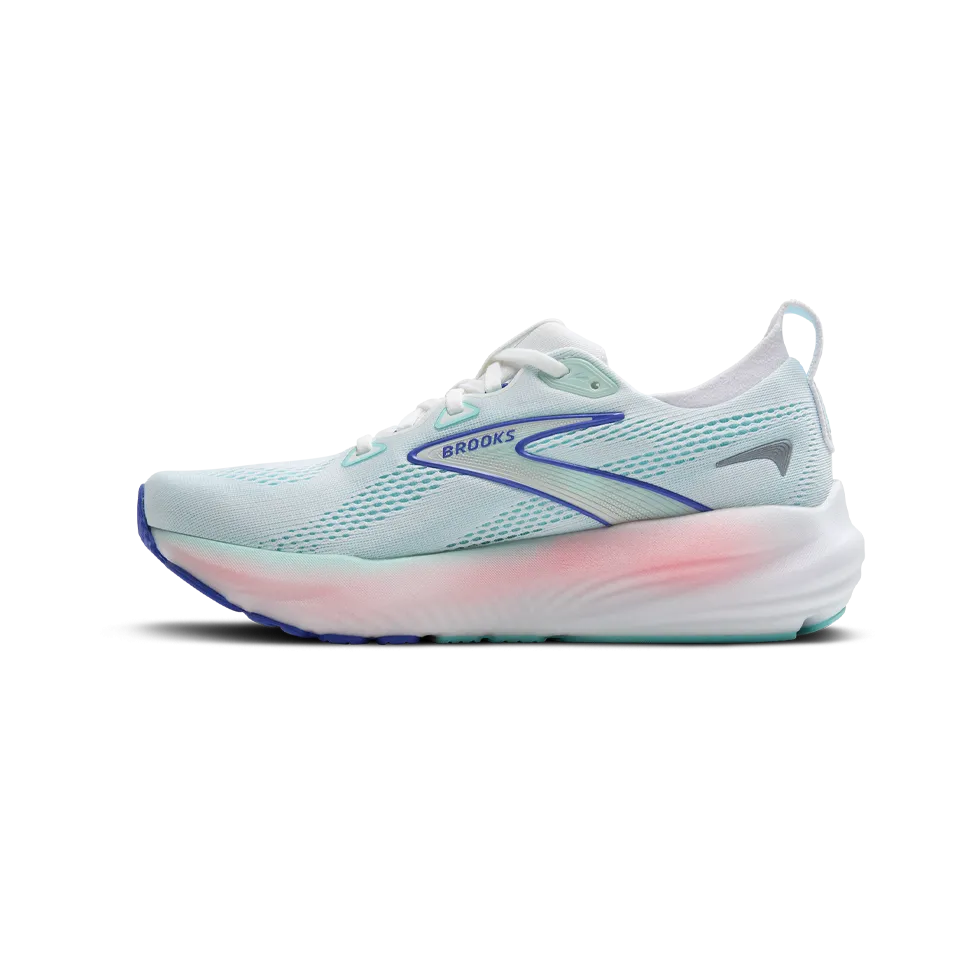 Brooks Women's Glycerin 22 B Width White/Limpet Shell/Amparo Blue