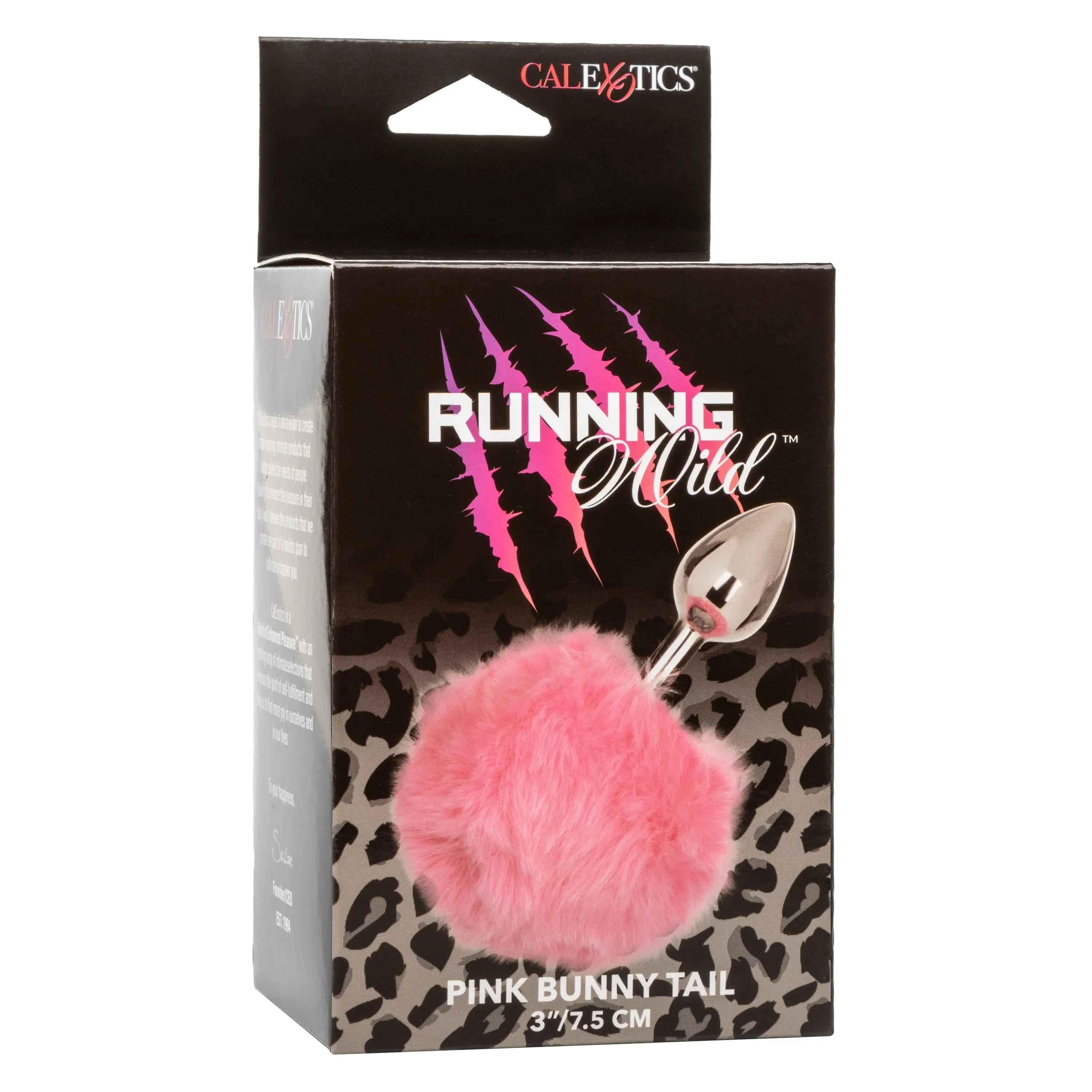 California Exotics - Running Wild White Bunny Tail Metal Anal Plug