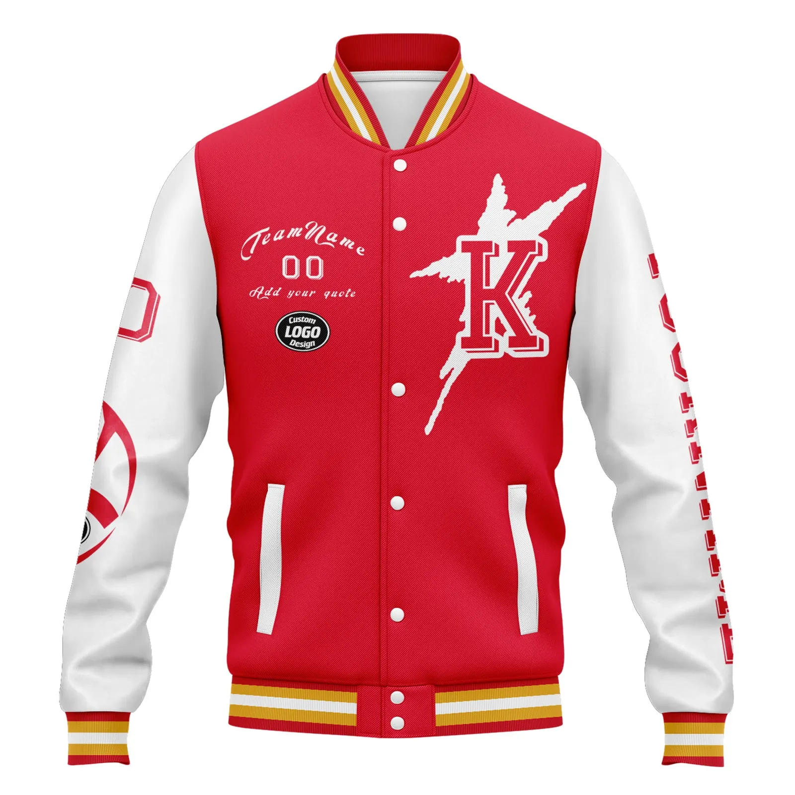 Custom Red White Black Kansas City Jacket and Sports Shoes Combo Offer Personalized Combo ZH-D020294-18
