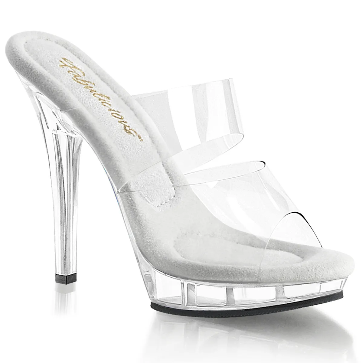 Double Vamp Clear Slide with 5-Inch Heel LIP-102