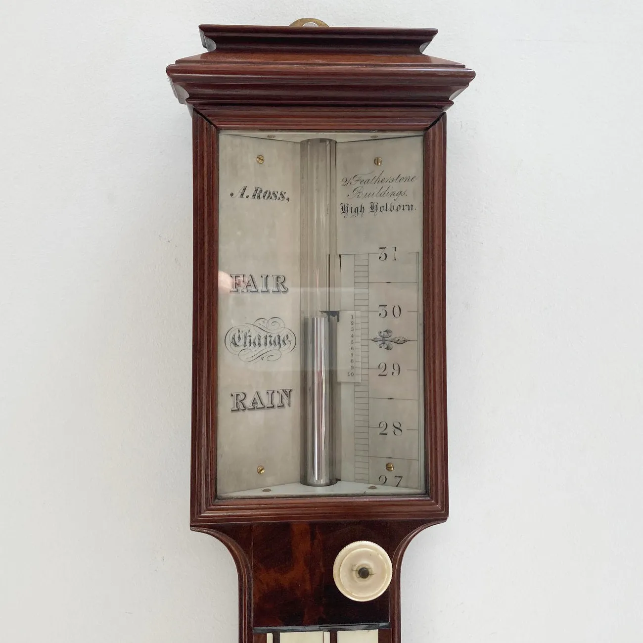 Early Victorian Weather Station Stick Barometer by Andrew Ross London