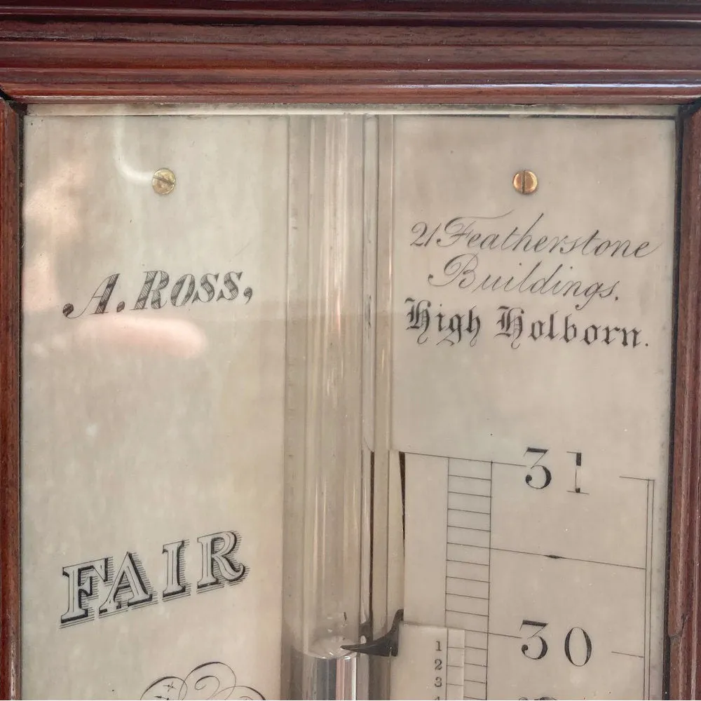 Early Victorian Weather Station Stick Barometer by Andrew Ross London