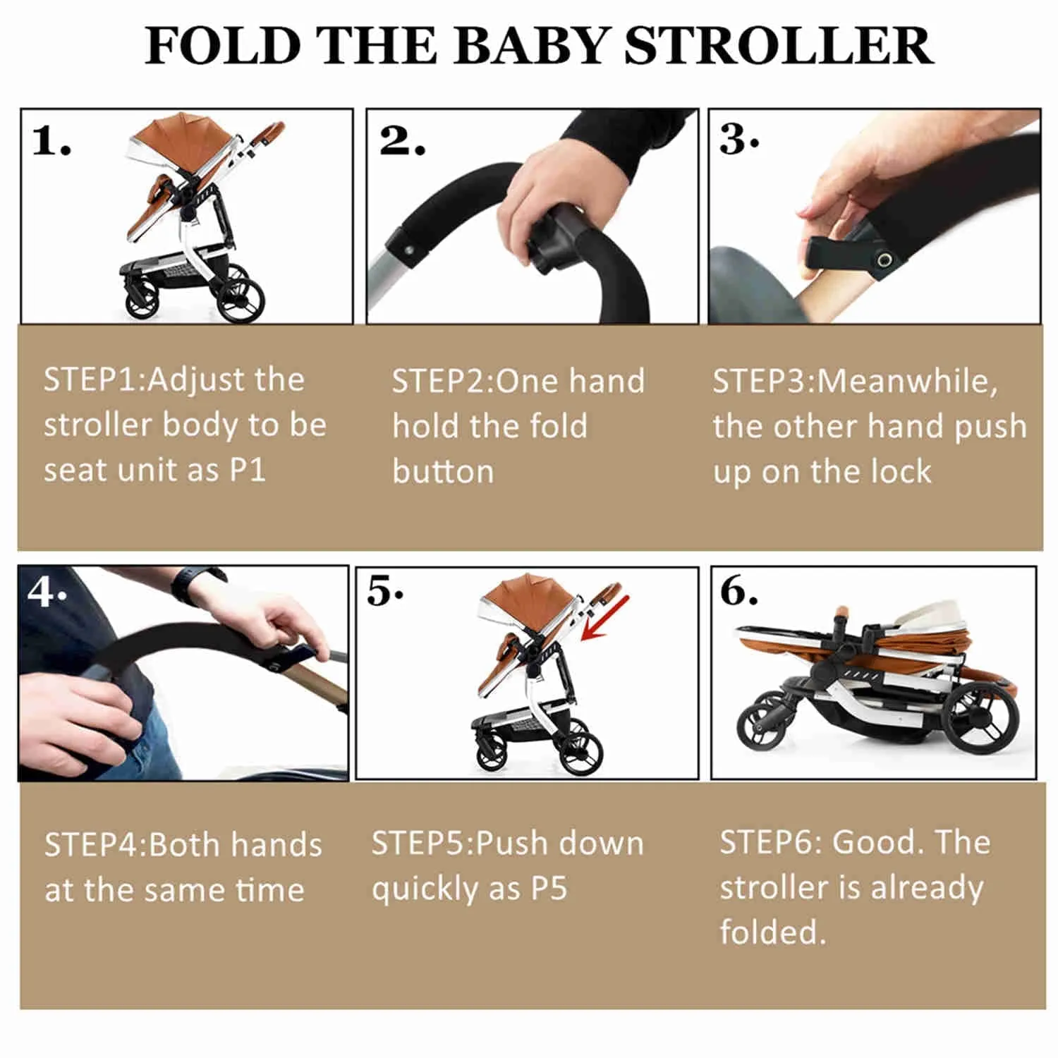 Grey Upgraded Luxury 3-in-1 Baby Stroller