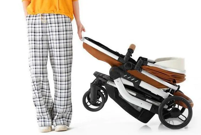 Grey Upgraded Luxury 3-in-1 Baby Stroller