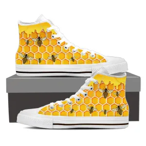 HONEY AND BEES HIGH-TOP SHOES WOMEN - FREE SHIPPING WORLDWIDE