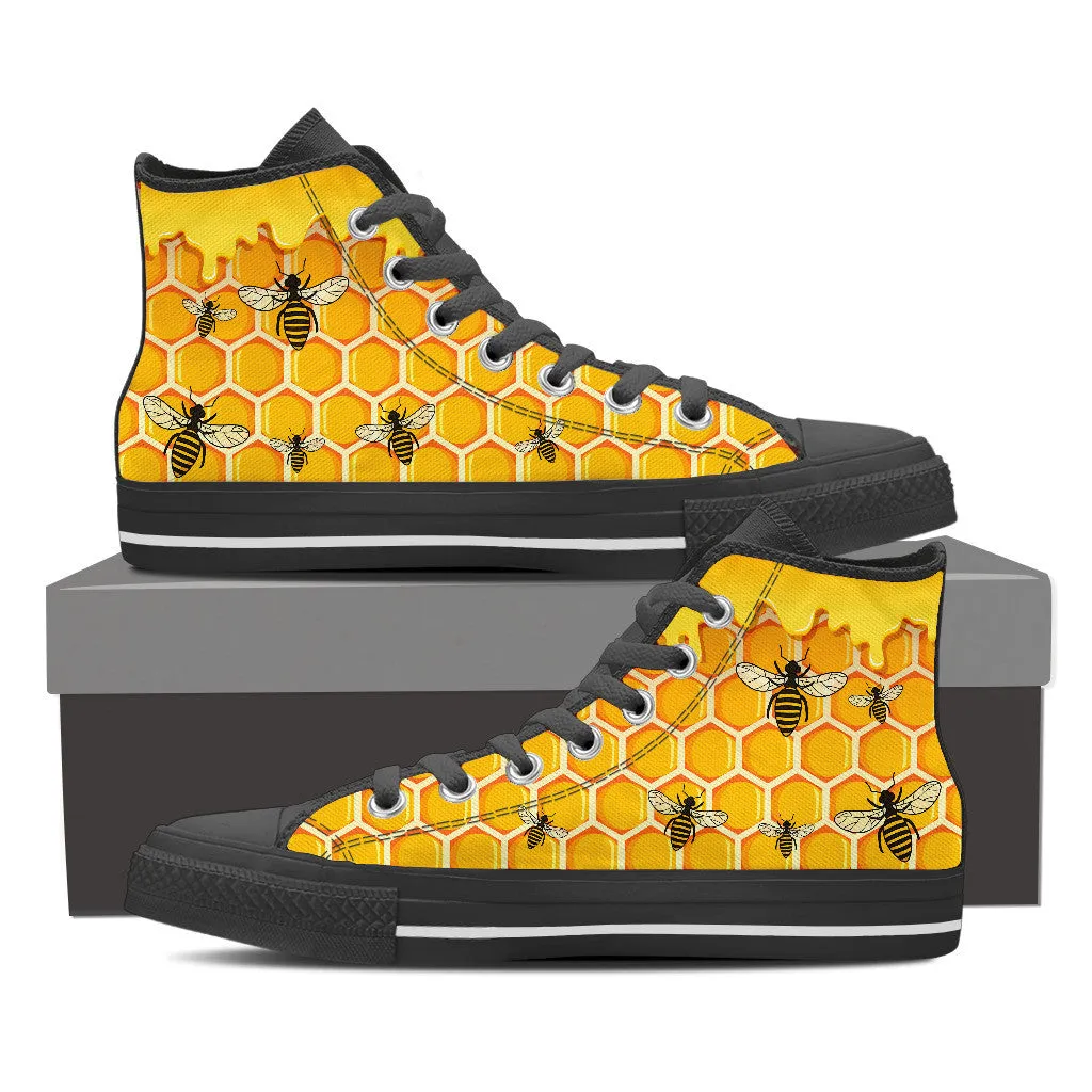 HONEY AND BEES HIGH-TOP SHOES WOMEN - FREE SHIPPING WORLDWIDE