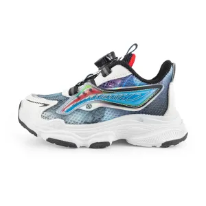 Kid's Rotary buckle Sneakers - Blue/White/Black/Red