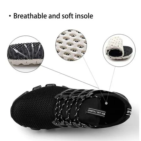 MAYZERO Sport Running Shoes for Men Mesh Breathable Trail Runners Fashion SneakersBlack,