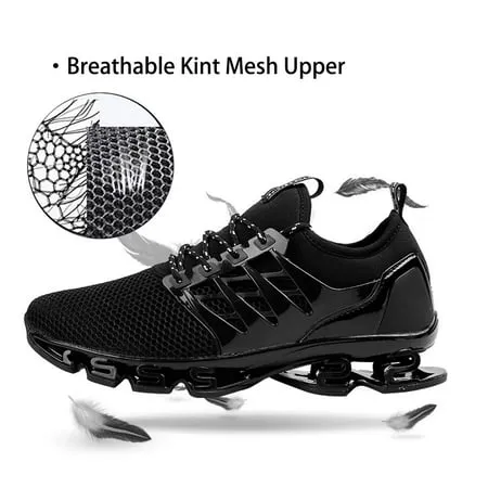 MAYZERO Sport Running Shoes for Men Mesh Breathable Trail Runners Fashion SneakersBlack,