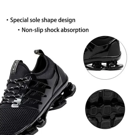 MAYZERO Sport Running Shoes for Men Mesh Breathable Trail Runners Fashion SneakersBlack,