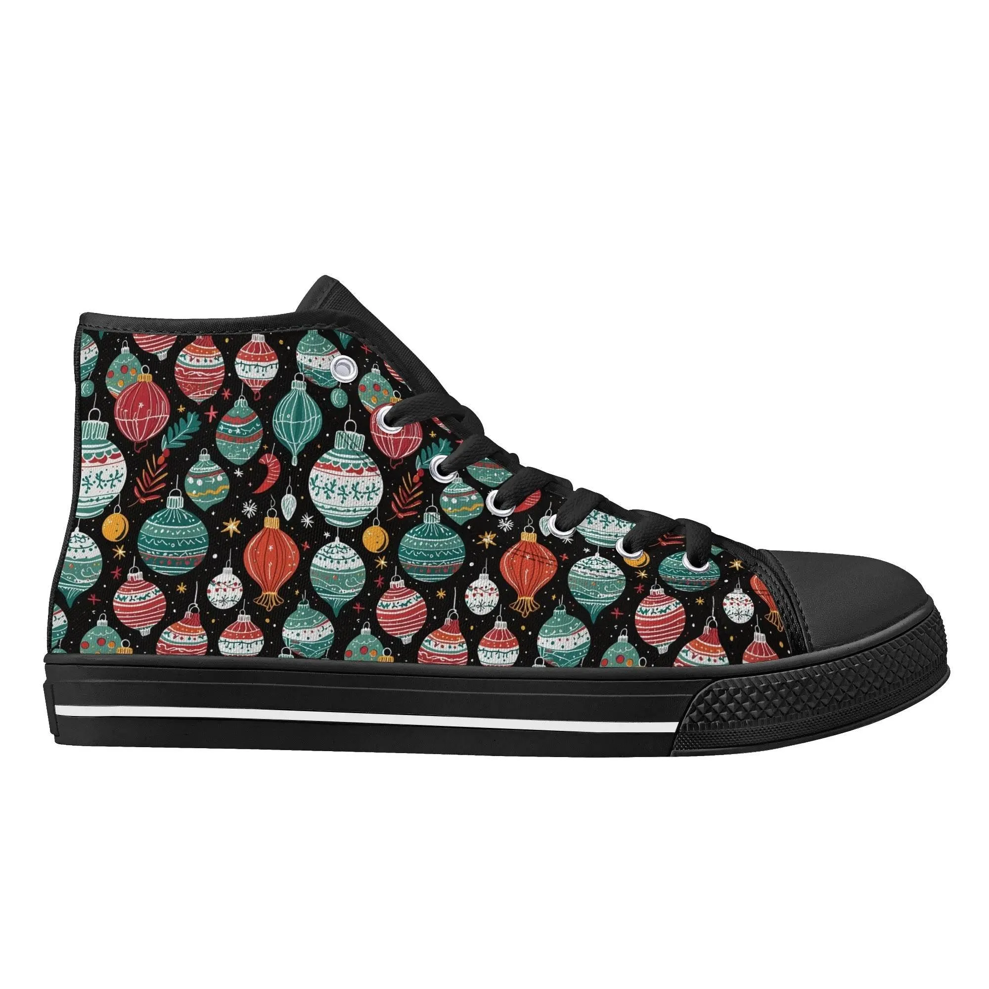 Mens Rubber High Top Big Ornament Canvas Shoes