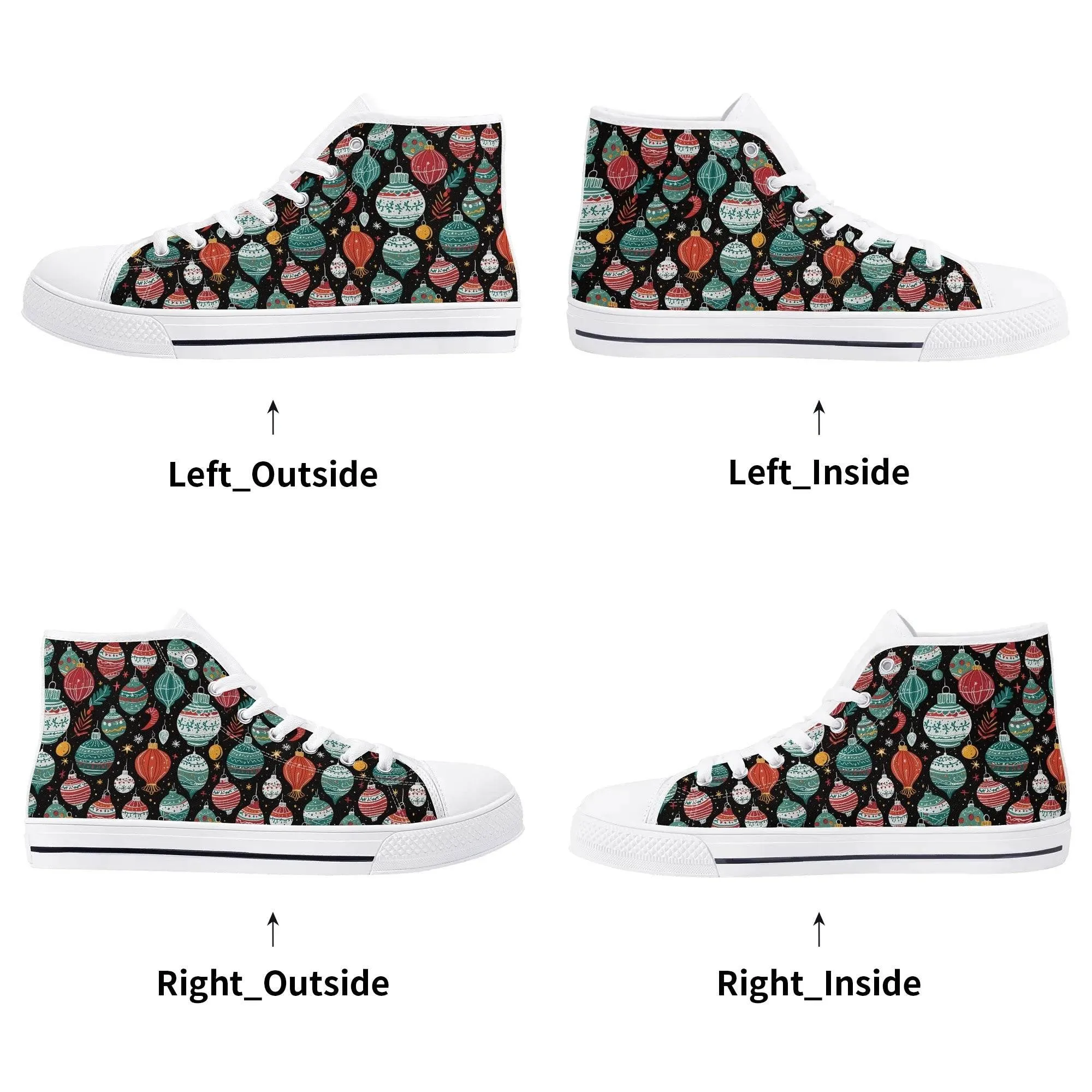 Mens Rubber High Top Big Ornament Canvas Shoes