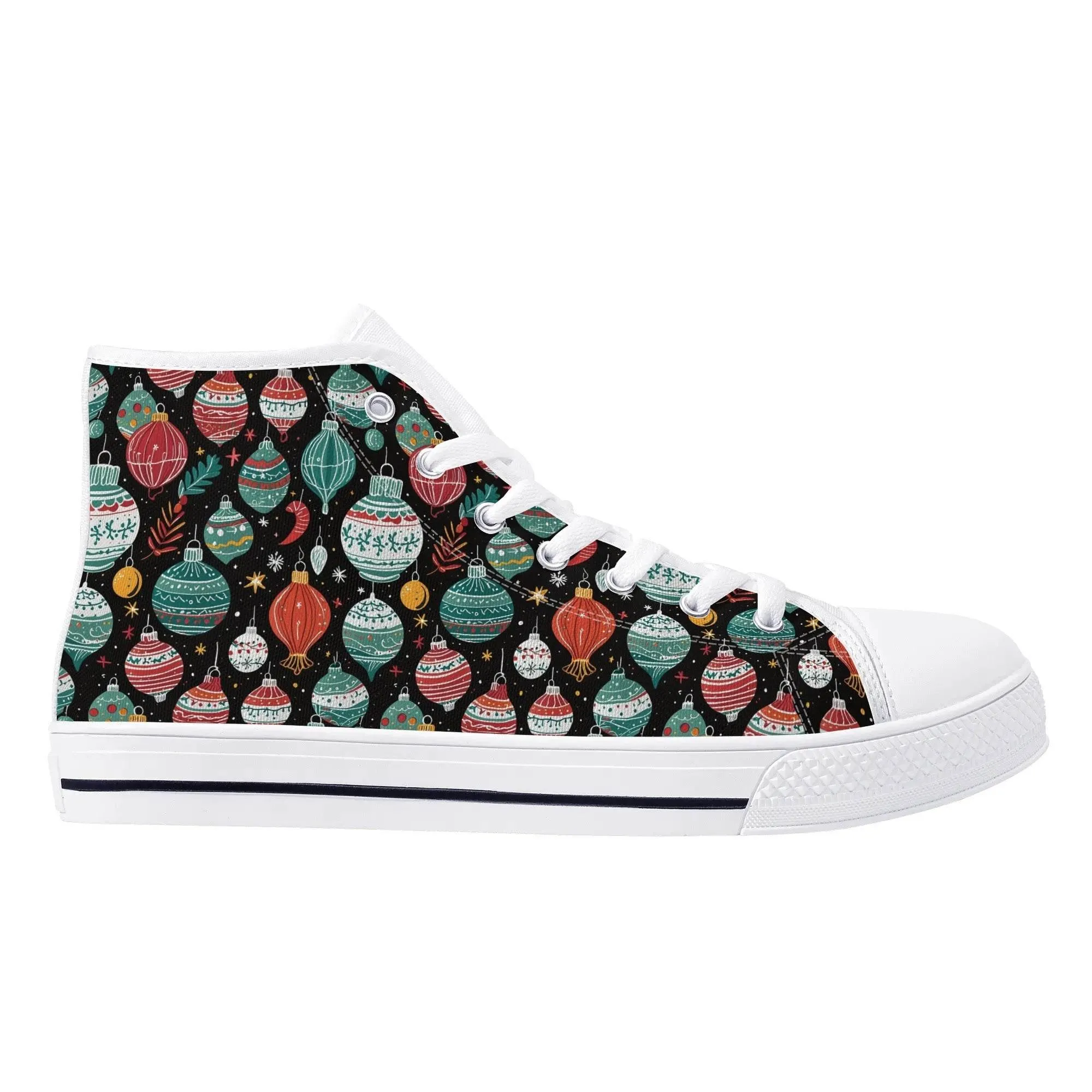 Mens Rubber High Top Big Ornament Canvas Shoes