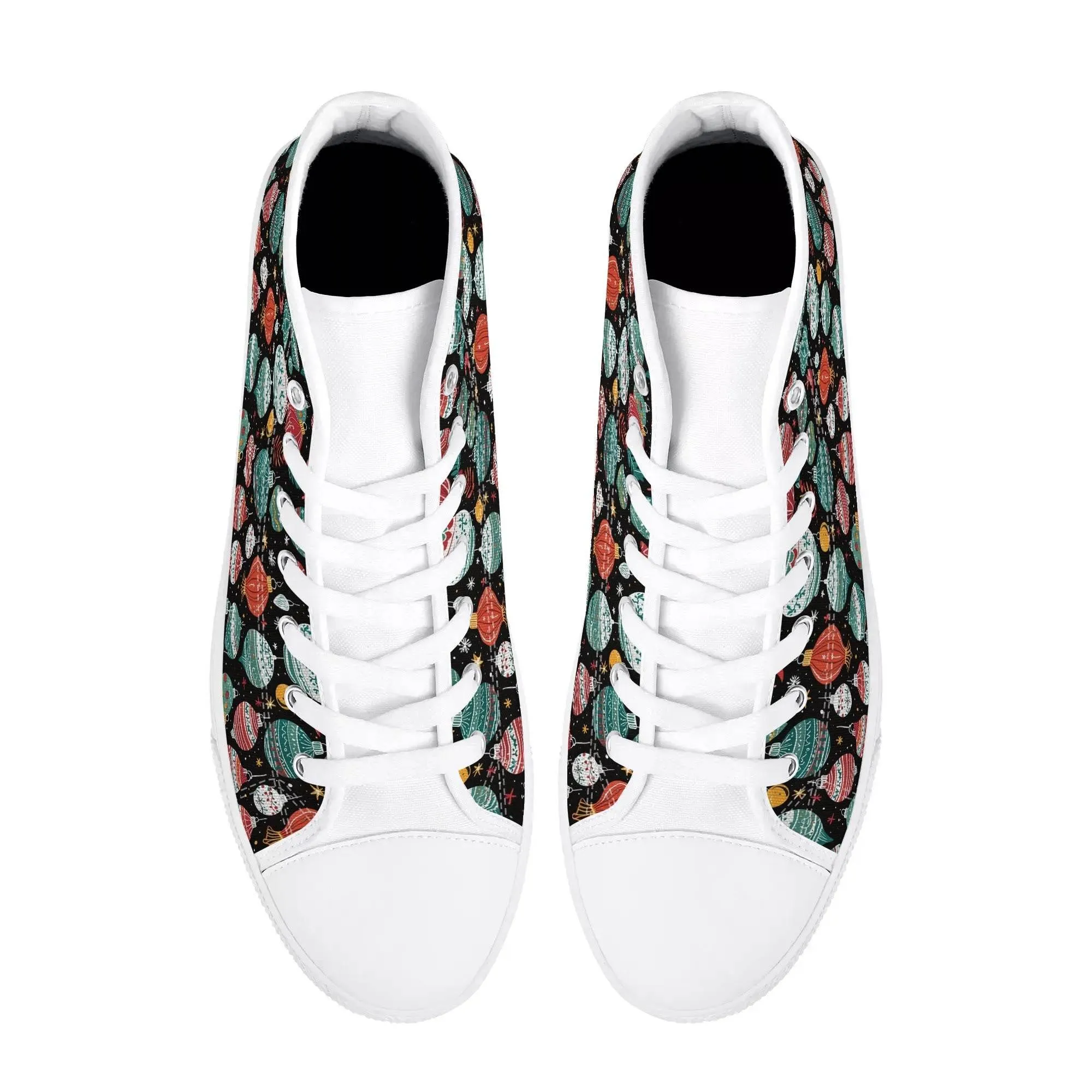 Mens Rubber High Top Big Ornament Canvas Shoes