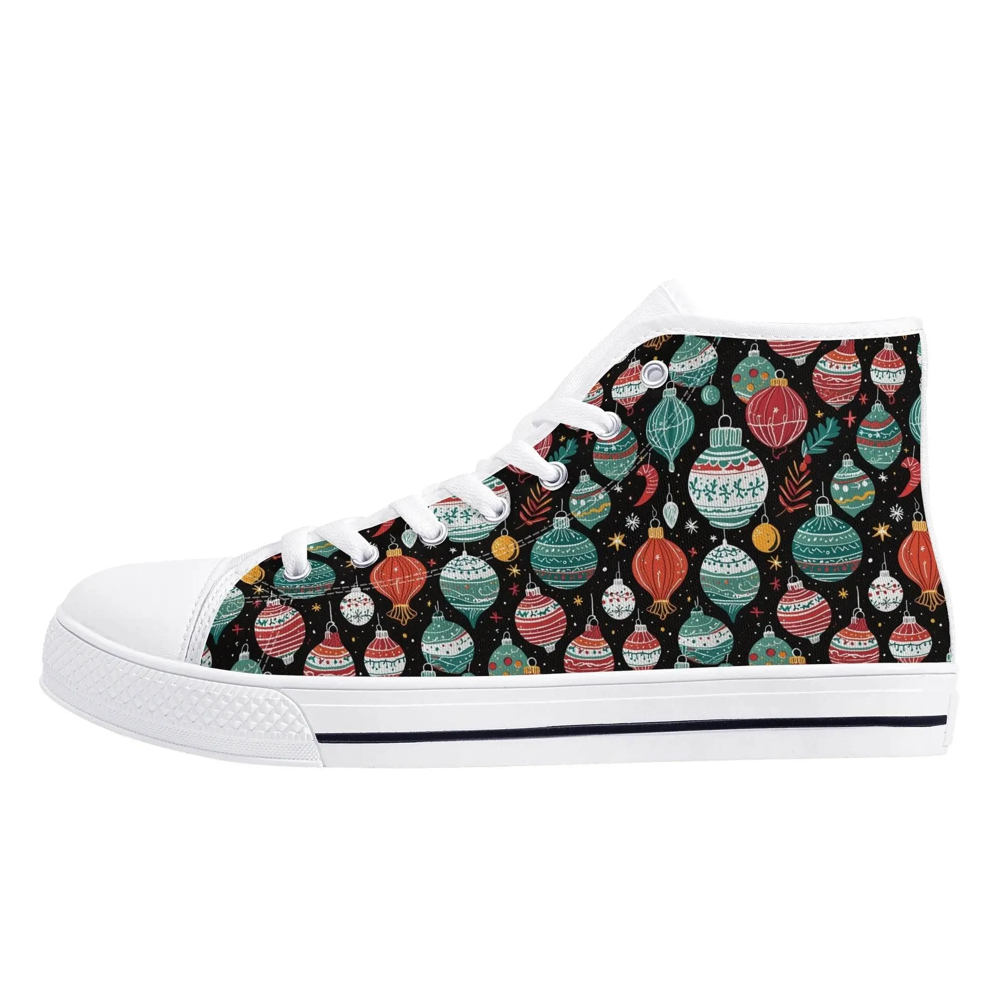 Mens Rubber High Top Big Ornament Canvas Shoes