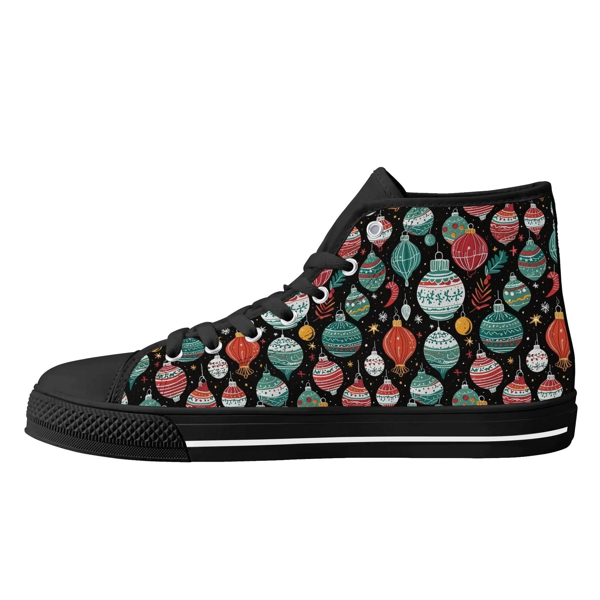 Mens Rubber High Top Big Ornament Canvas Shoes