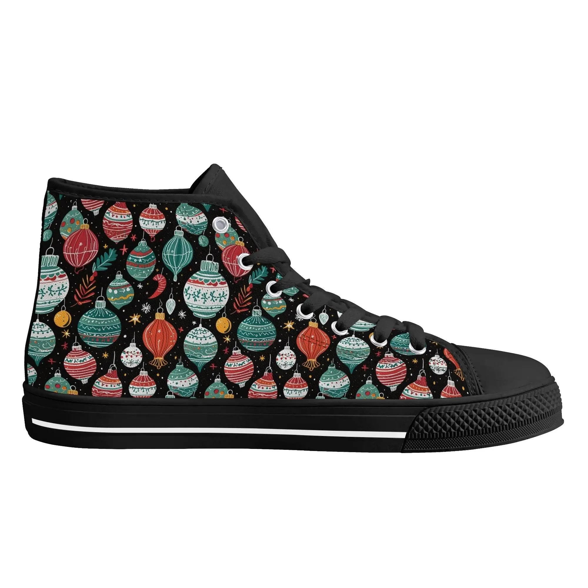 Mens Rubber High Top Big Ornament Canvas Shoes