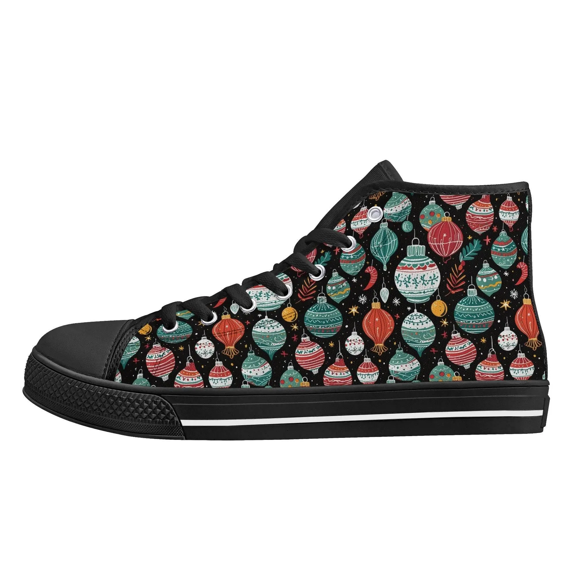 Mens Rubber High Top Big Ornament Canvas Shoes