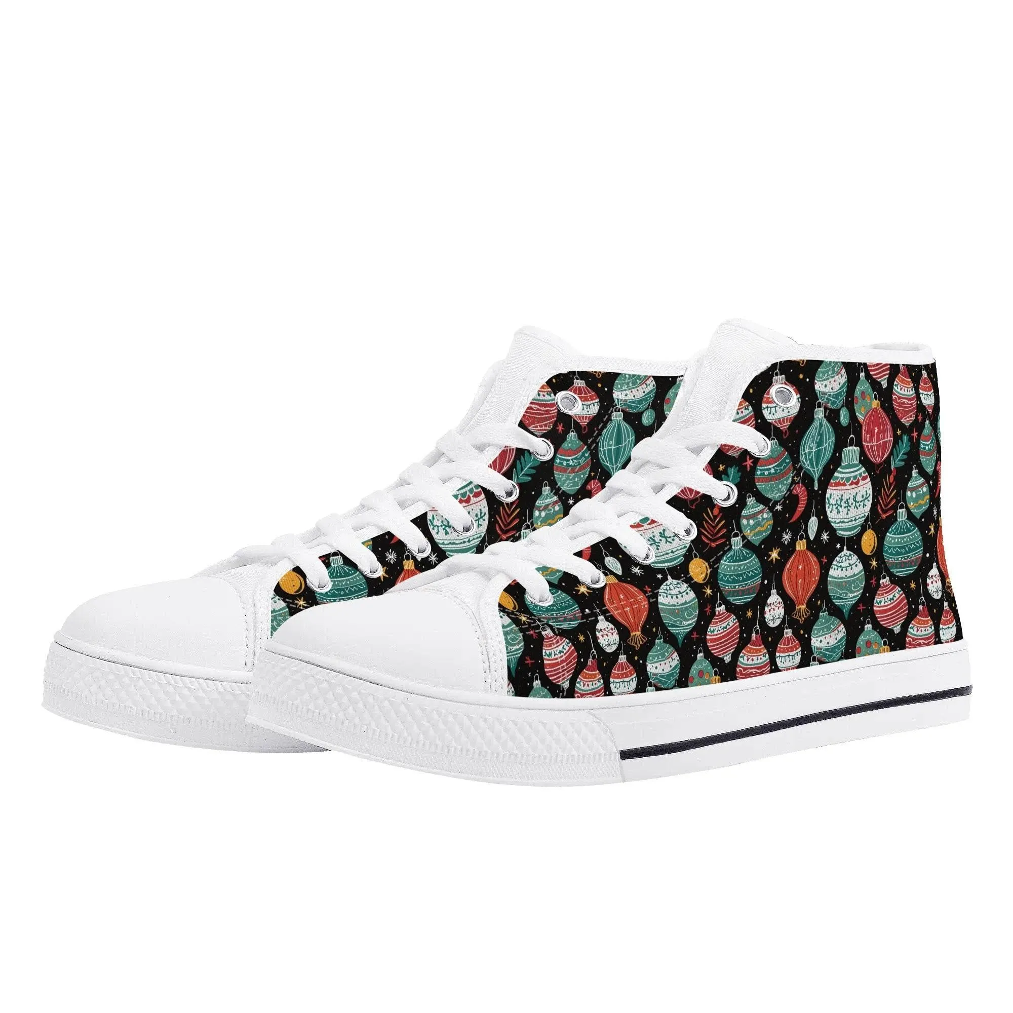 Mens Rubber High Top Big Ornament Canvas Shoes