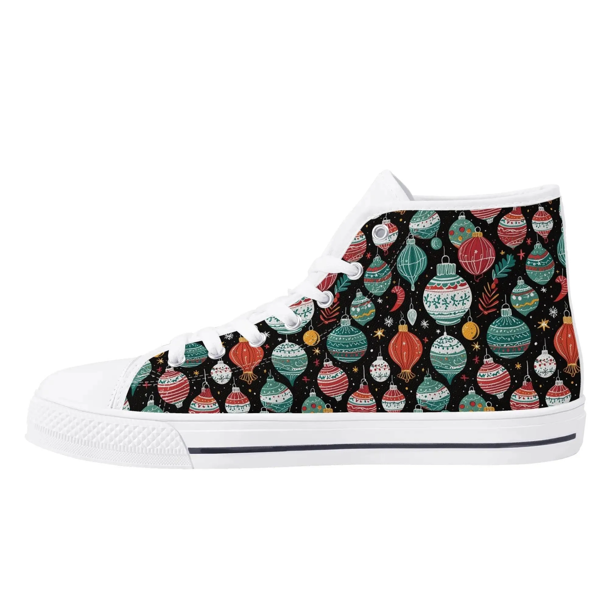Mens Rubber High Top Big Ornament Canvas Shoes