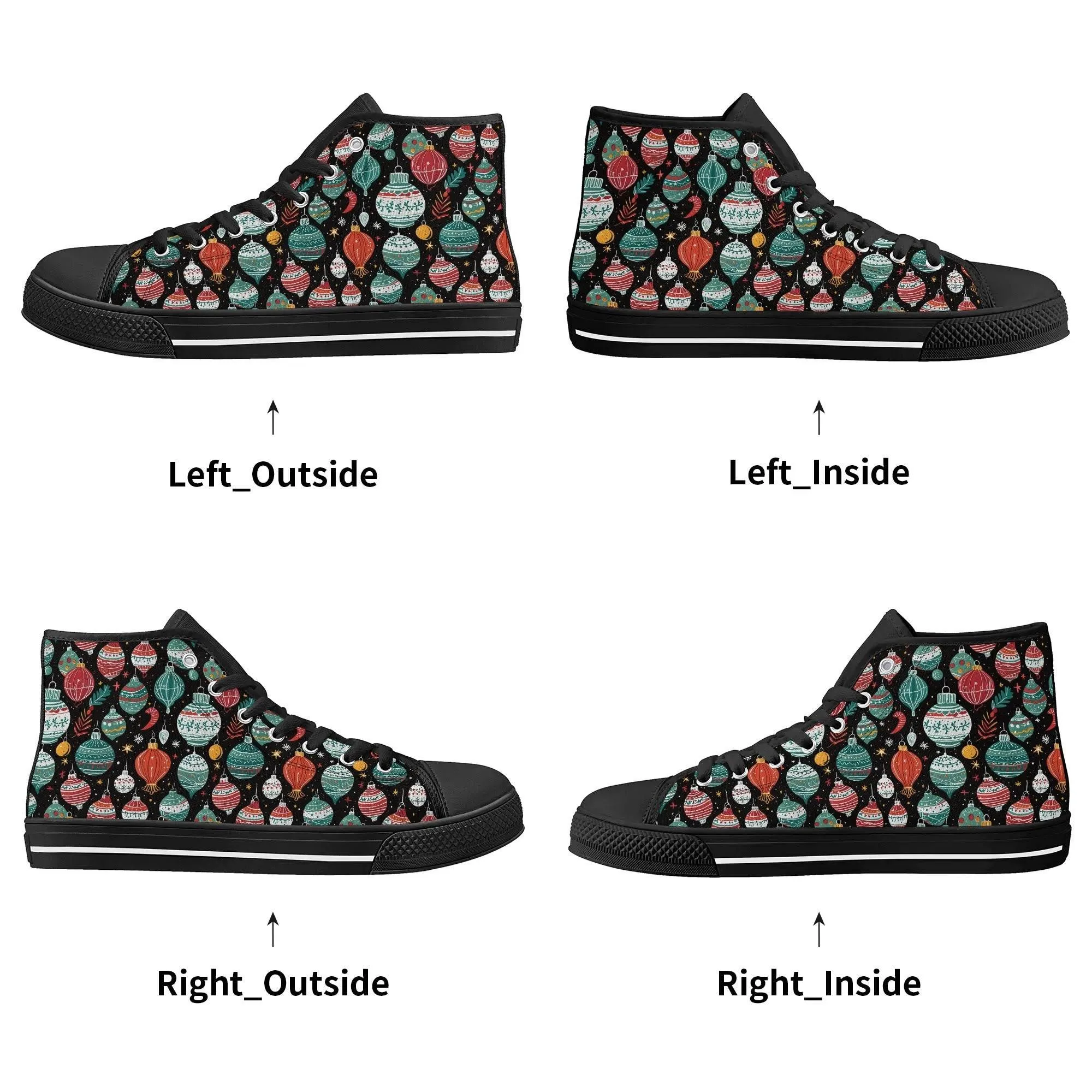 Mens Rubber High Top Big Ornament Canvas Shoes