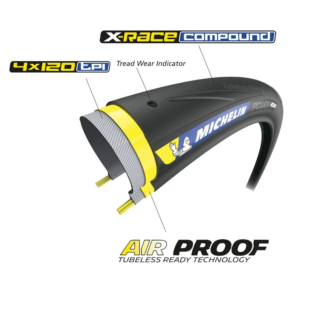 Michelin Power Road 700x28C TR Foldable Tyre Black
