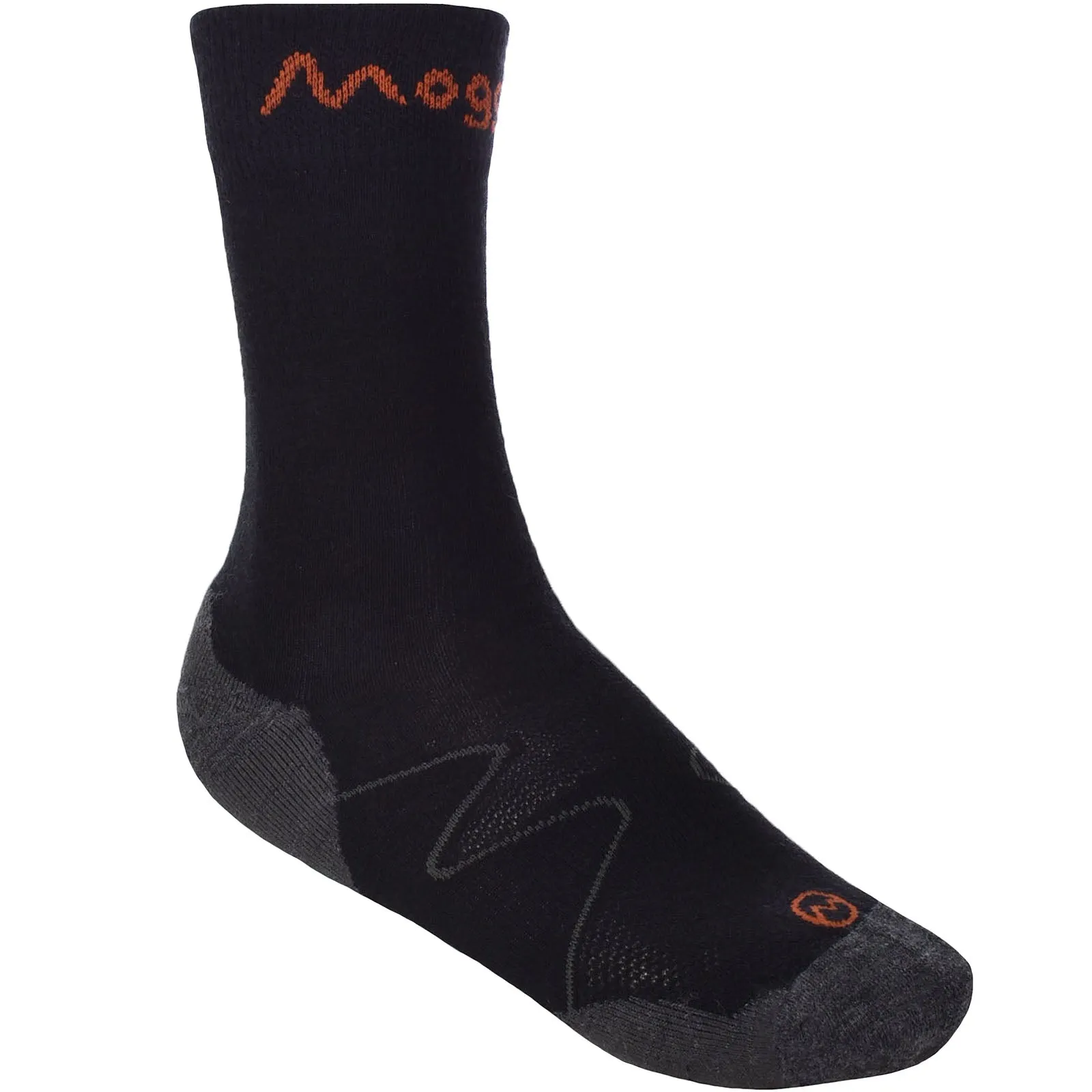 Moggans Unisex Merino Wool Walking Crew Socks - Black