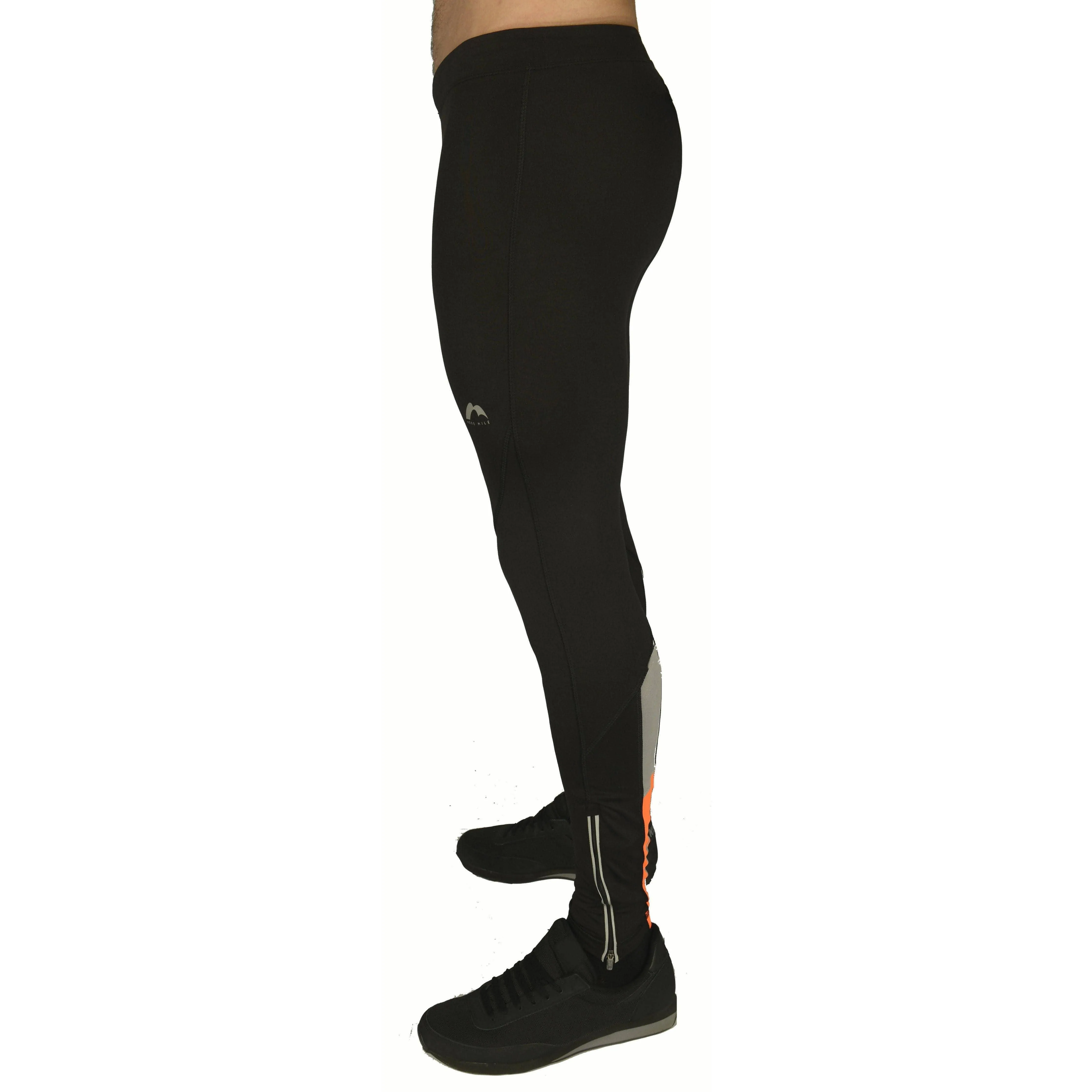 More Mile More-Tech Mens Long Running Tights - Black
