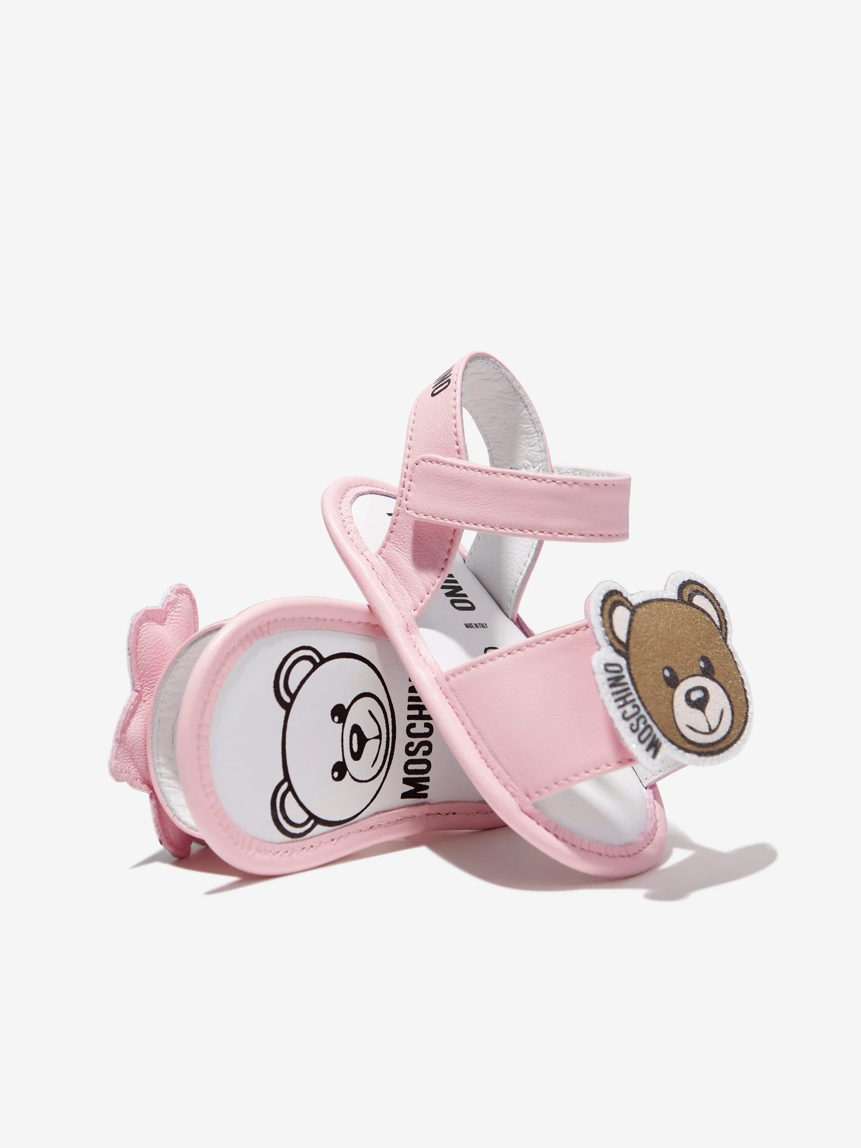 Moschino Baby Girls Bee And Teddy Bear Sandals in Pink
