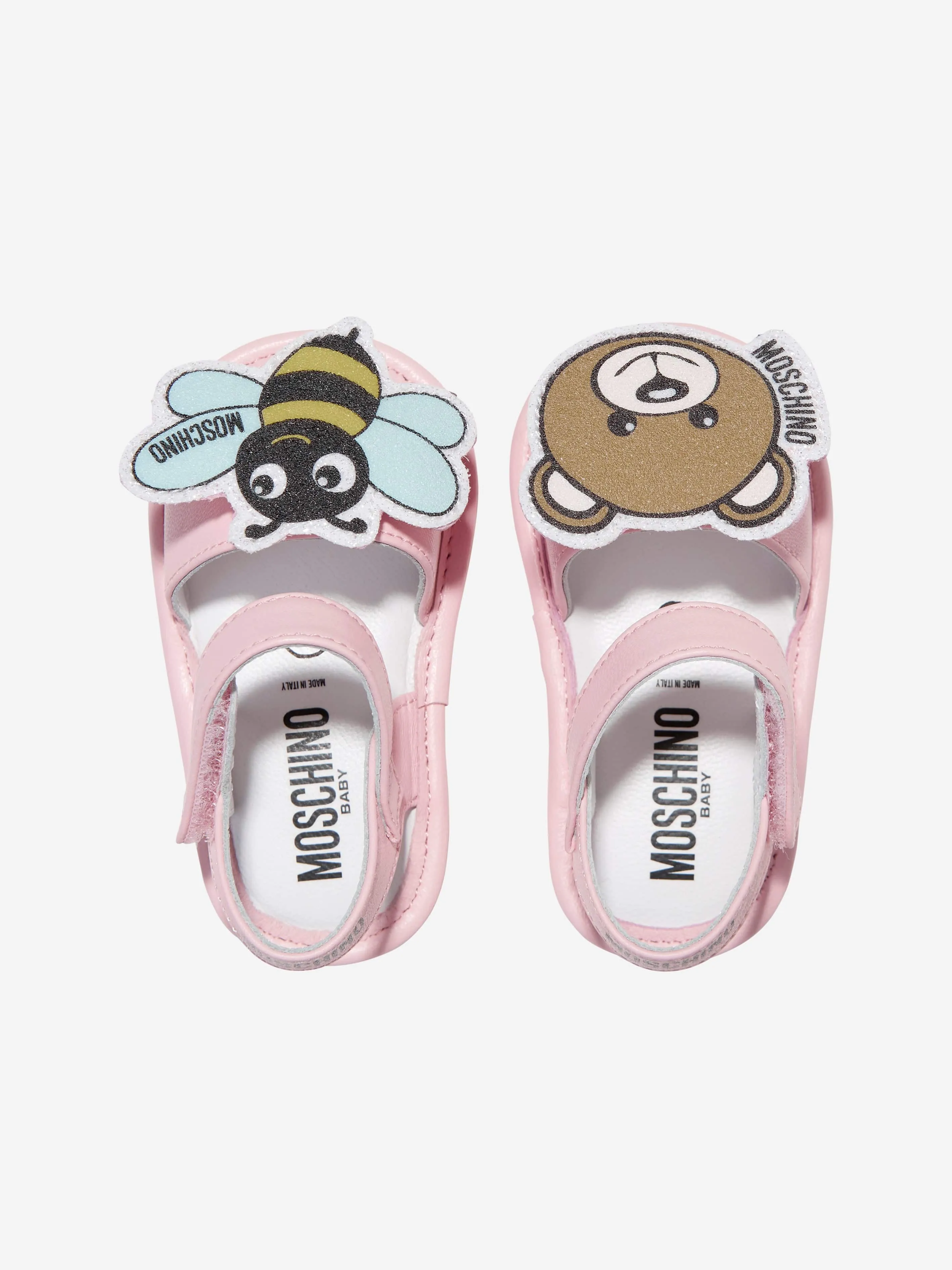 Moschino Baby Girls Bee And Teddy Bear Sandals in Pink