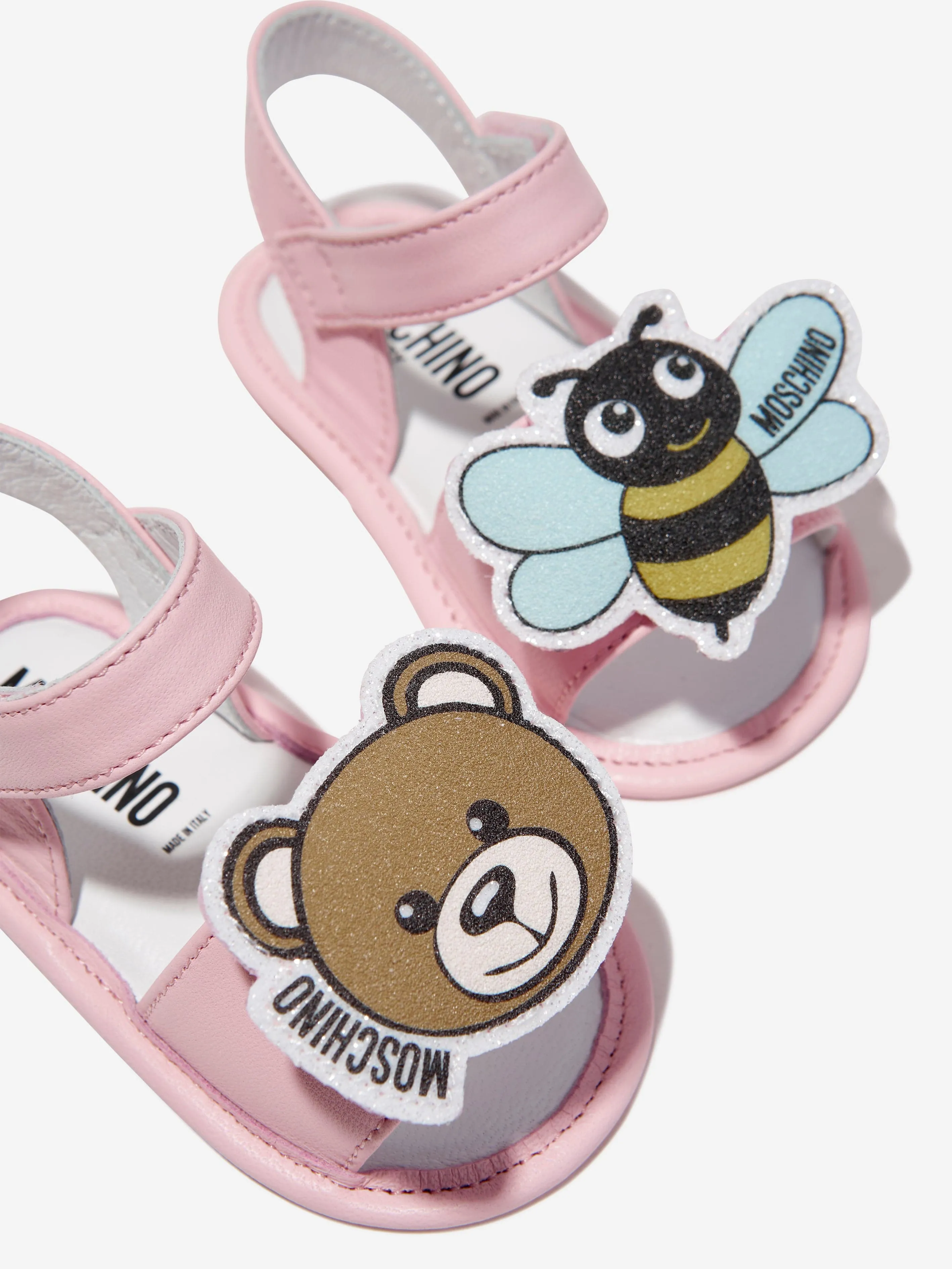 Moschino Baby Girls Bee And Teddy Bear Sandals in Pink
