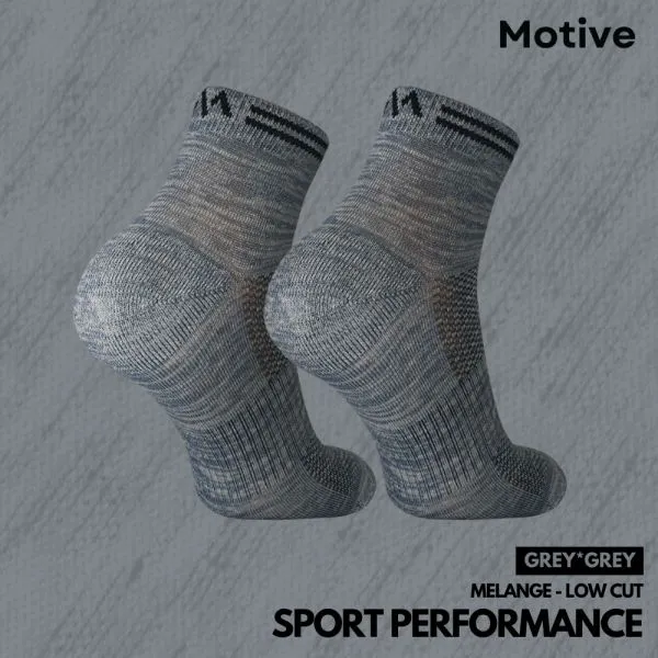 Motive Sock Sport Performance Melange Low Cut - Gray/Gray
