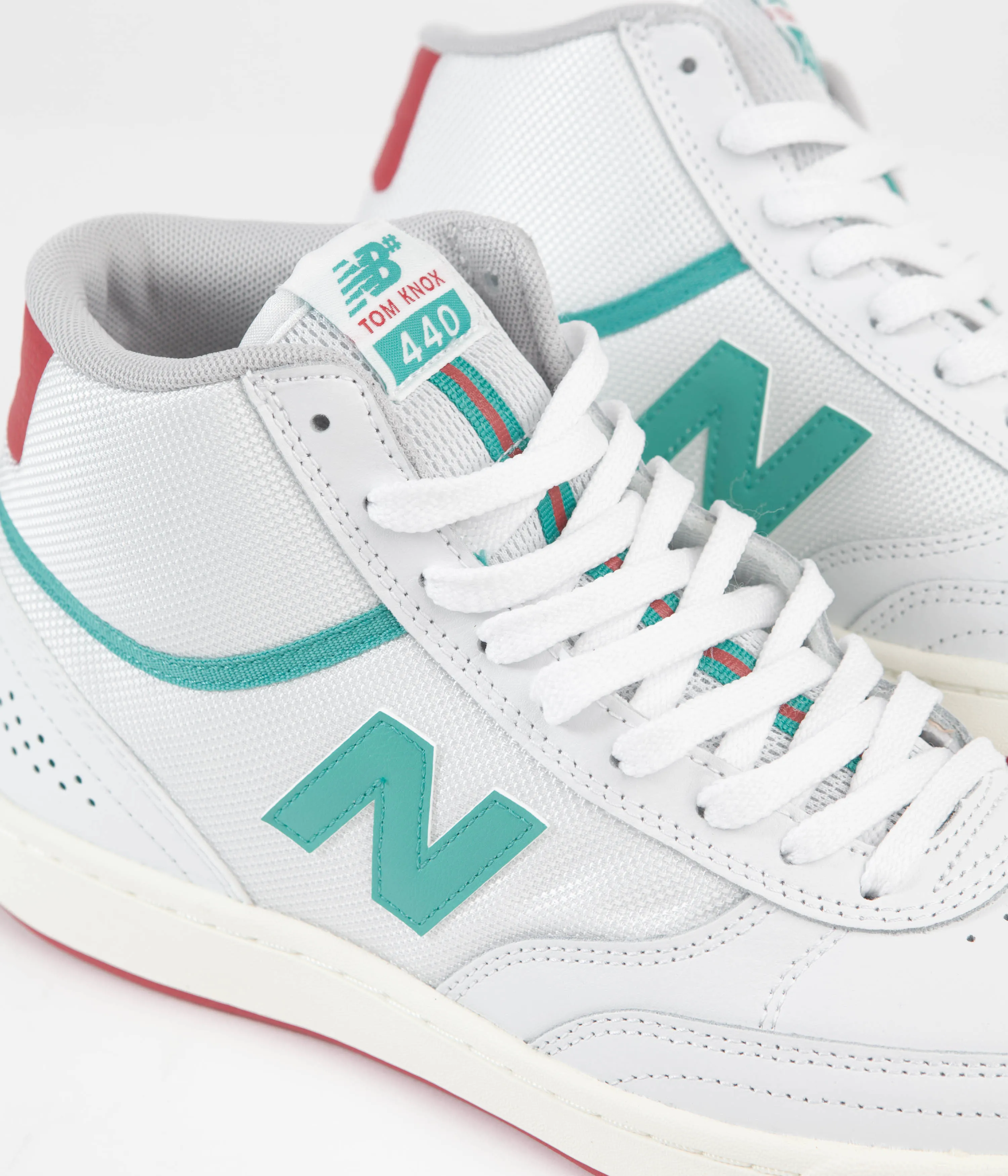 New Balance Numeric 440 Hi Tom Knox Shoes - White / Red / Green