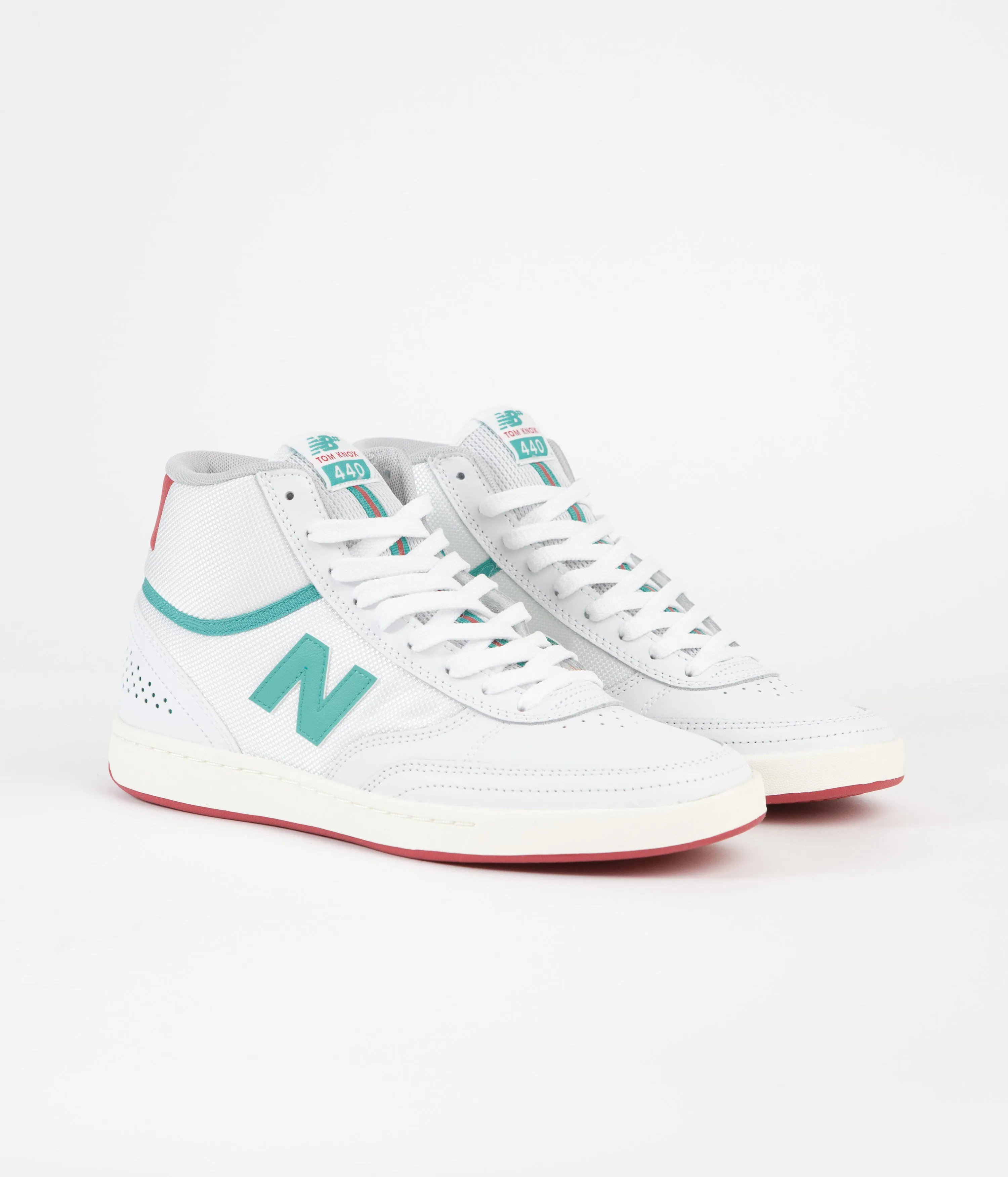 New Balance Numeric 440 Hi Tom Knox Shoes - White / Red / Green