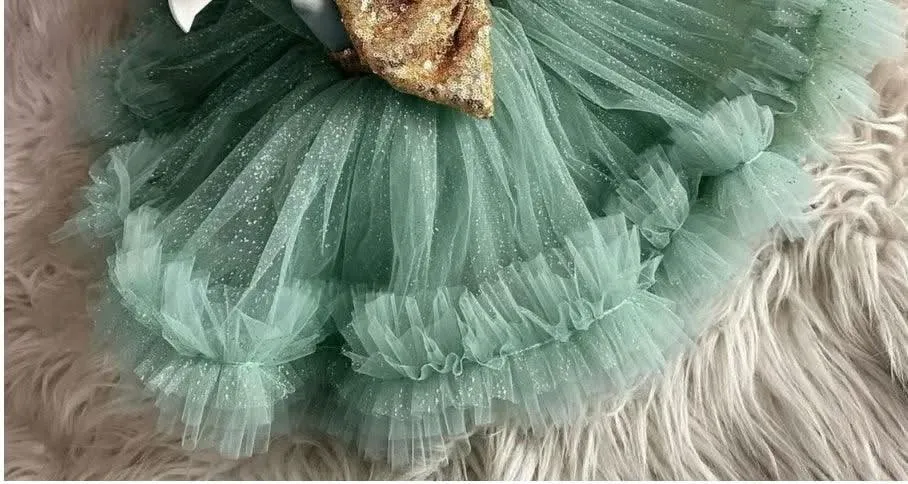 New Sleeveless Baby Birthday Party Fluffy Cute Girls Dress